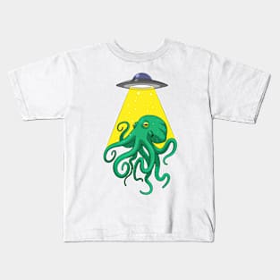 Octopus Spaceship Space Kids T-Shirt